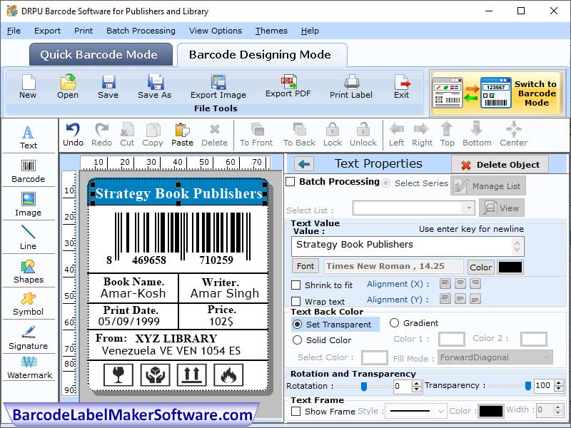 Barcode Software for Publishers