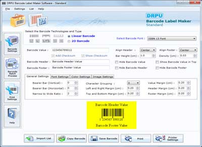 ISBN 13 Barcode label creation