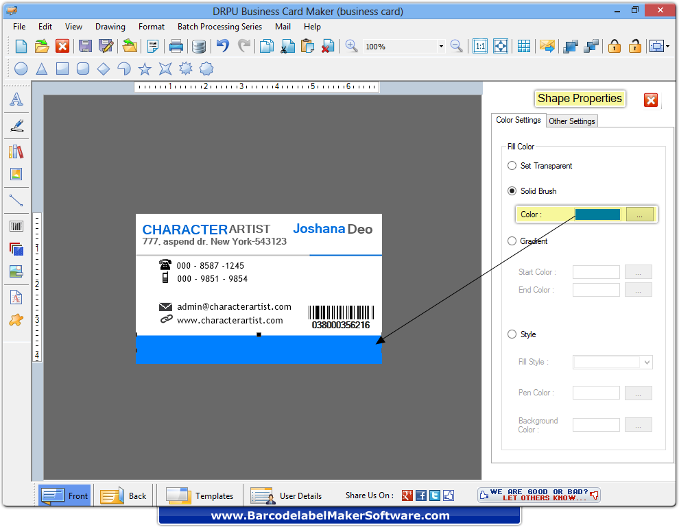 Business card maker software creates printable membership cards