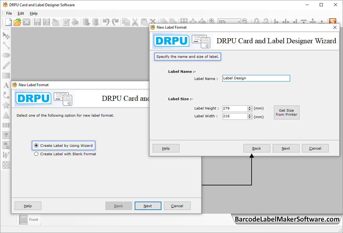 Create Label By Using Wizard