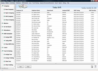 Manage employees daily shift records