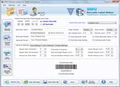 Make barcodes for Healthcare Industry