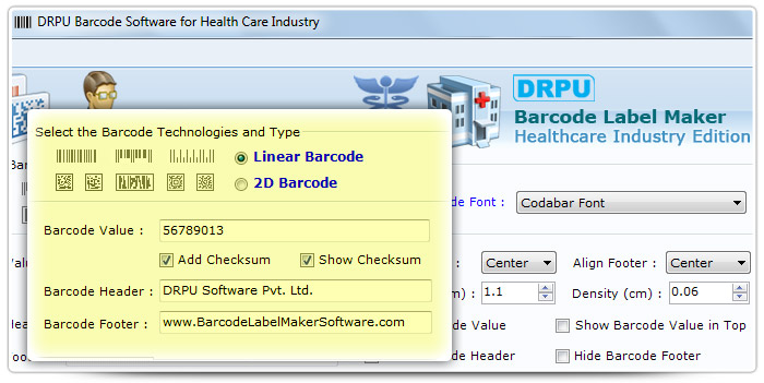 Barcode label Maker Software Designed Codabar Font