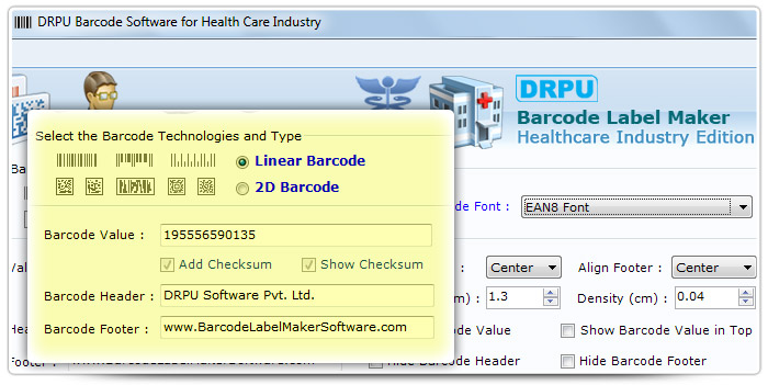 Barcode label Maker Software Designed EAN 8 Font