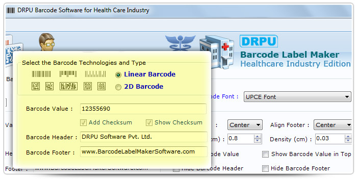 Barcode label Maker Software Designed UPCE Font