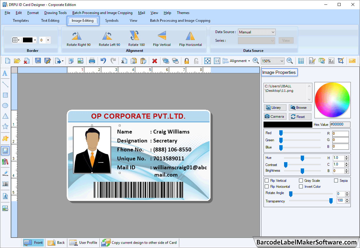 ID Cards Maker (Corporate Edition) Screenshots to show how to design ID card
