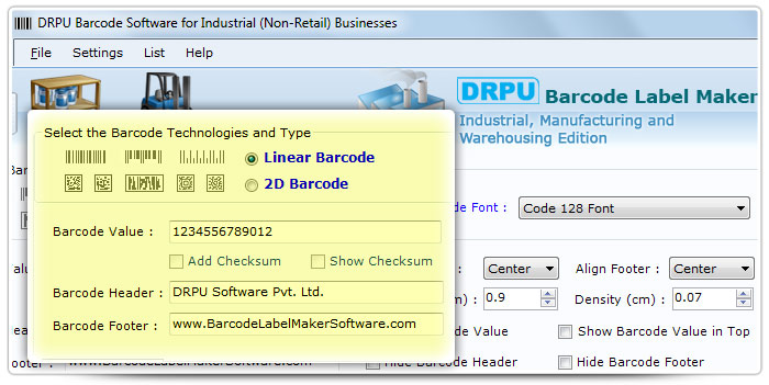 Barcode label Maker Software Designed Code 128 Font