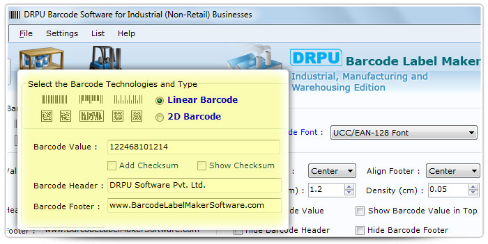 Barcode label Maker Software Designed UCC/EAN-128 Font