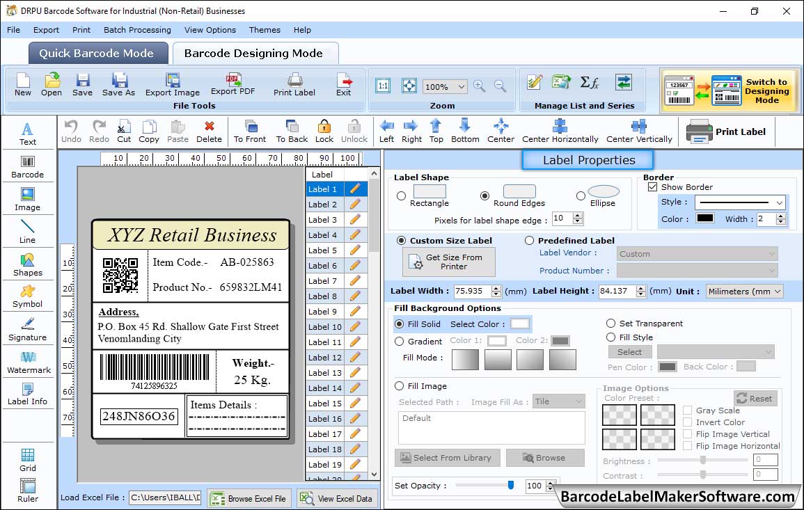 Barcode Label Maker Software for Manufacturing Industry