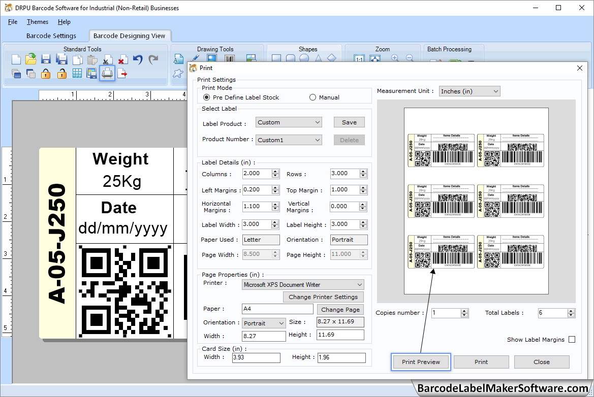 Watch screenshots of Barcode label maker software for manufacturing