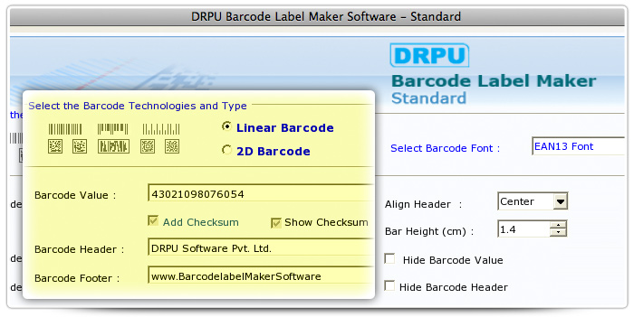 Barcode label Maker Software Designed EAN13 Font