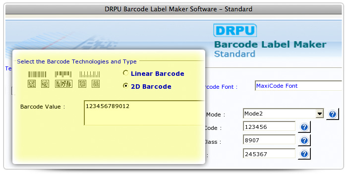 Barcode label Maker Software Designed MaxiCode Font