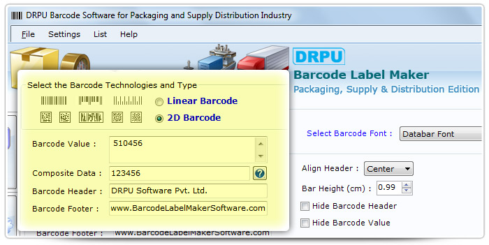 Barcode label Maker Software Designed Databar Font