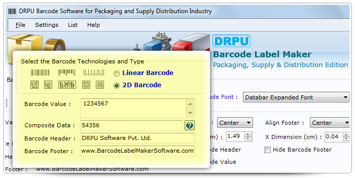 Barcode label Maker Software Designed Databar Expanded Fonts
