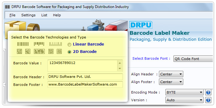 Barcode label Maker Software Designed QR Code Font
