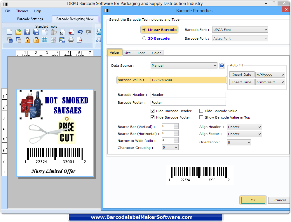 Screenshots of Barcode Label Maker Software for Distribution Industry