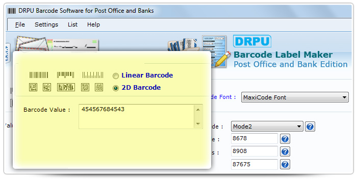 Barcode label Maker Software Designed MaxiCode Font