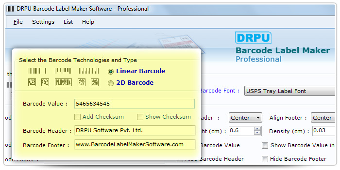 Barcode label Maker Software Designed USPS Tray Label Font