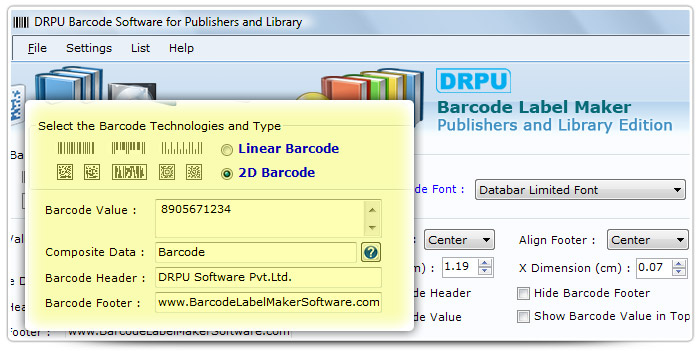Barcode label Maker Software Designed Databar Limited Font