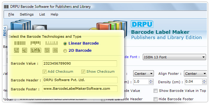 Barcode label Maker Software Designed ISBN 13 Font
