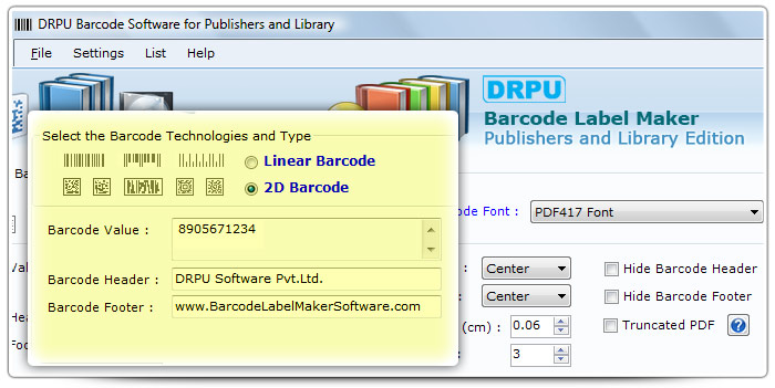 Barcode label Maker Software Designed PDF417 Font
