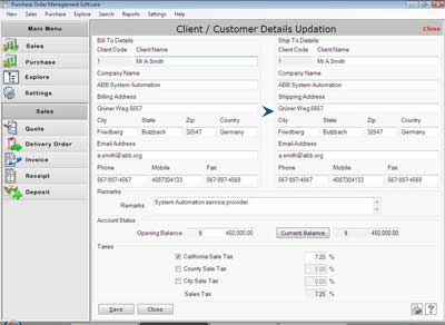 Clinets/Customer details updation