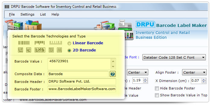 Barcode label Maker Software Designed Databar Code 128 Set C Font