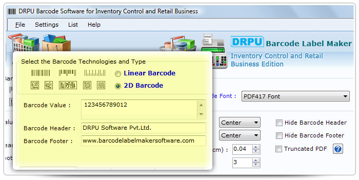 Barcode label Maker Software Designed PDF417 Font