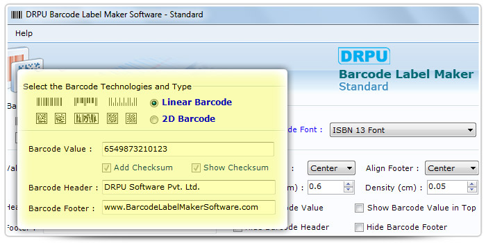 Barcode label Maker Software Designed ISBN 13  Font