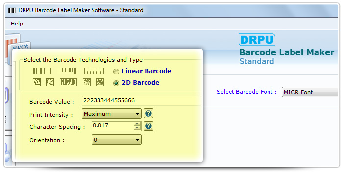 Barcode label Maker Software Designed  MICR  Font