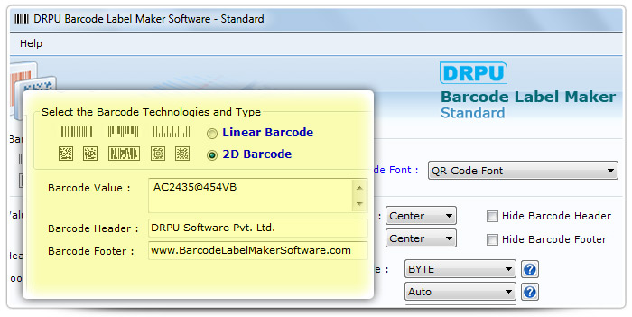 Barcode label Maker Software Designed QR Code  Font