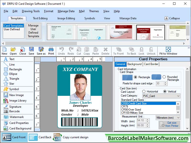 Screenshot of ID and Label Designing Software 5.2.9