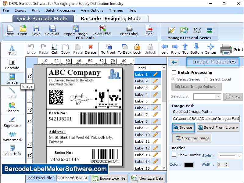 Screenshot of Barcode Creator for Packaging