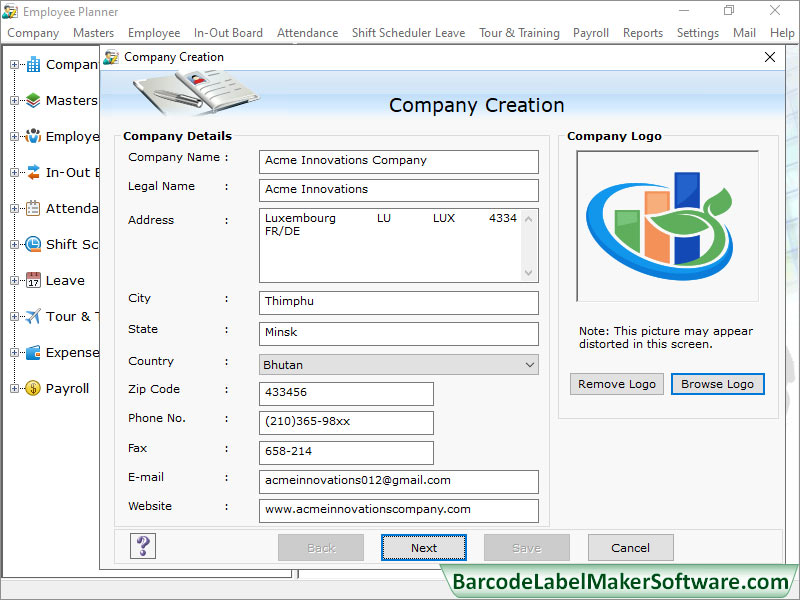 Screenshot of Software for Employee Scheduling 7.3.9