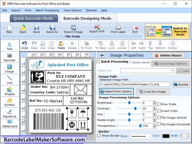 Windows 7 Postal Barcode Making Software 7.3.6 full