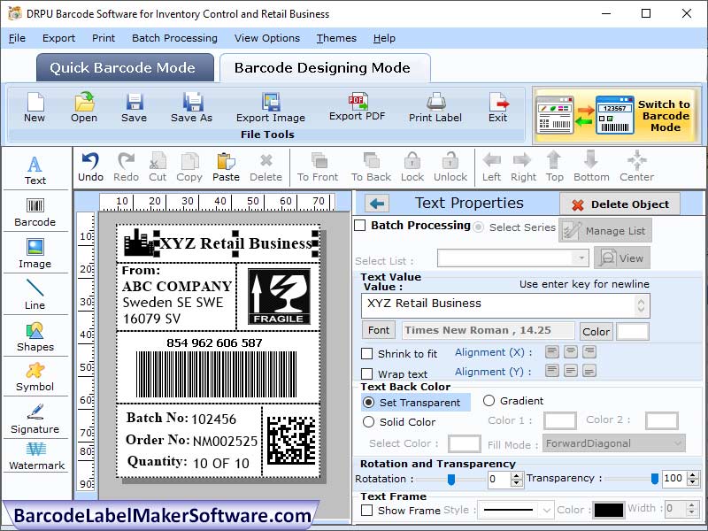 Retail Barcode Labels Creator Windows 11 download