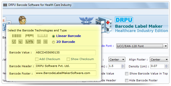 Barcode label Maker Software Designed UCC/EAN-28 Font