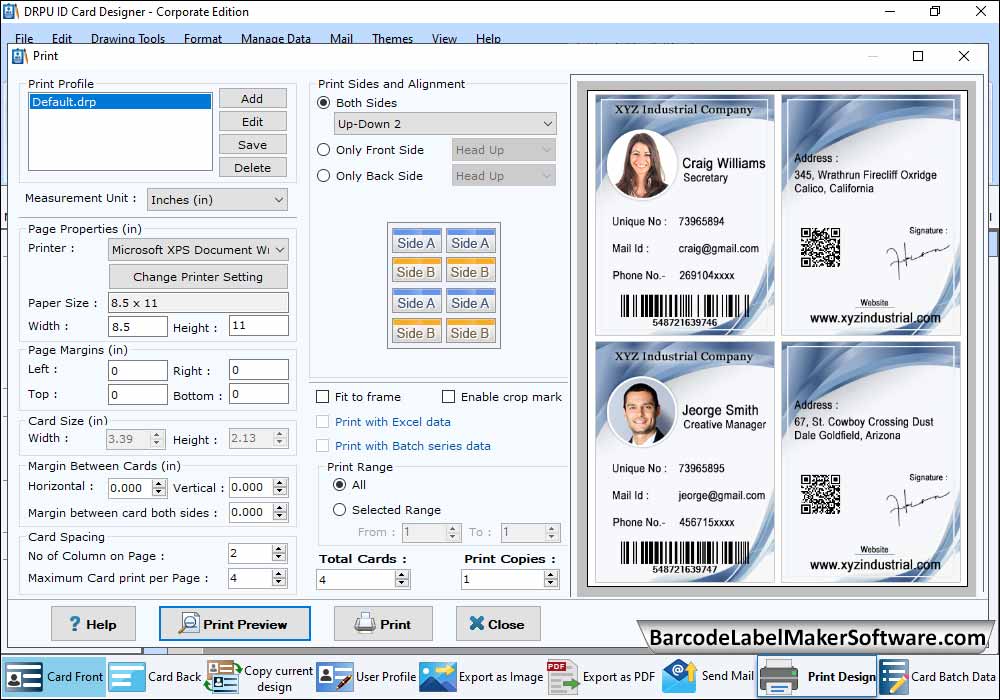 Print Identity Cards