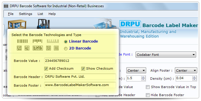 Barcode label Maker Software Designed Codabar Font