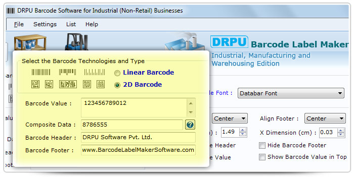 Barcode label Maker Software Designed Databar Font