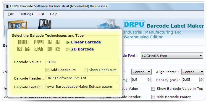 Barcode label Maker Software Designed Logmars Font