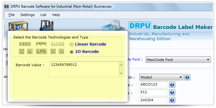 Barcode label Maker Software Designed MaxiCode Font