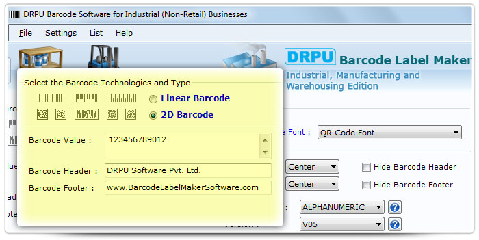 Barcode label Maker Software Designed QR Code Font