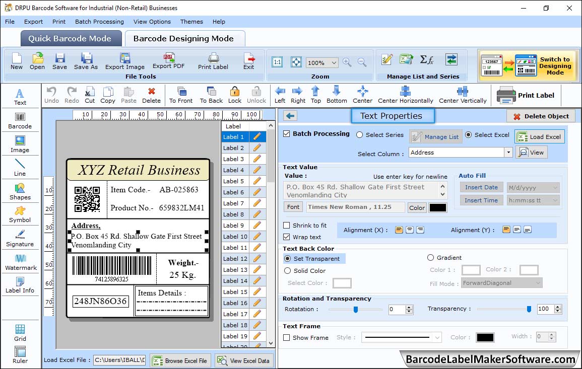 Barcode Label Maker Software for Manufacturing Industry