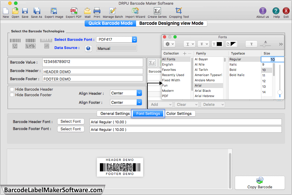 Font Settings for Mac