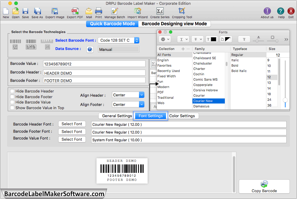 Barcode Label Maker Software for Mac