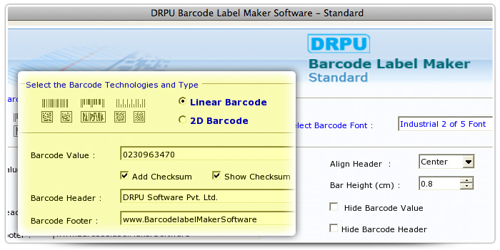 Barcode label Maker Software Designed Industrial 2 of 5 Font