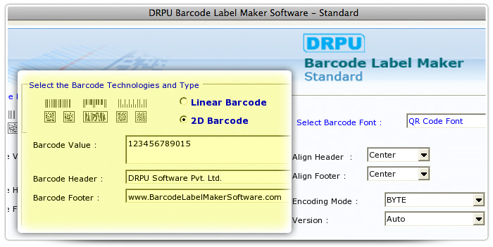 Barcode label Maker Software Designed QR Code Font