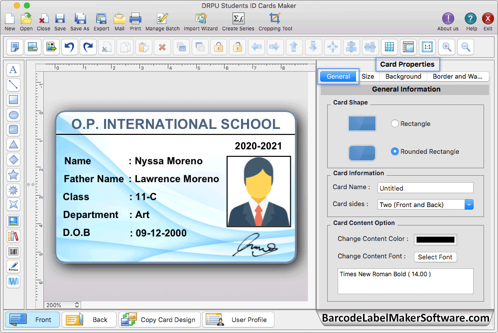 Add Details on ID Card