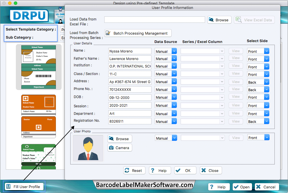 Choose Pre-defined Template